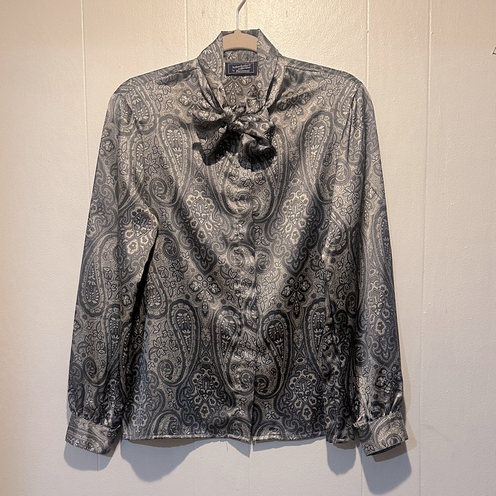 Vintage hoberdashery‎ Paisley blouse size 10 sateen
